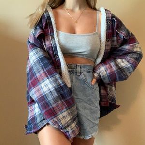 Dickies Plaid Sherpa Lined Outerwear Snap Jacket